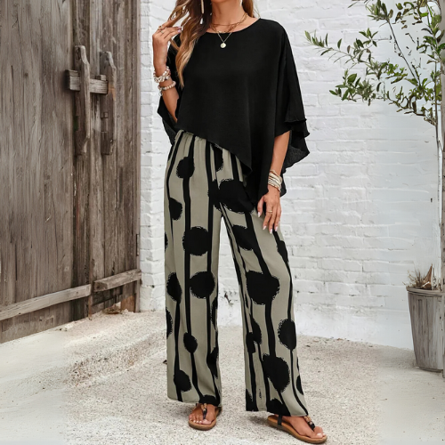 Roos – Boho Set met Wijde Broek