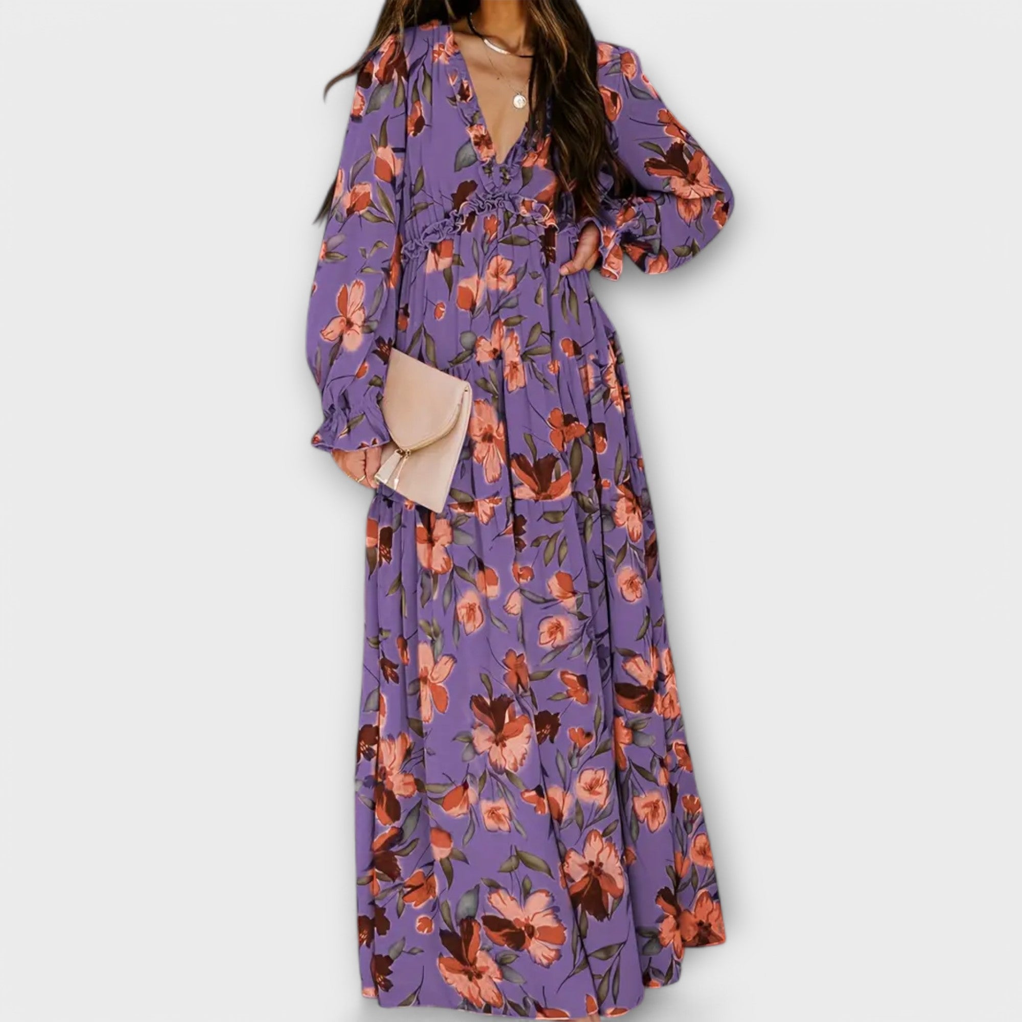 Amber | Elegante Bloemen Maxi Jurk