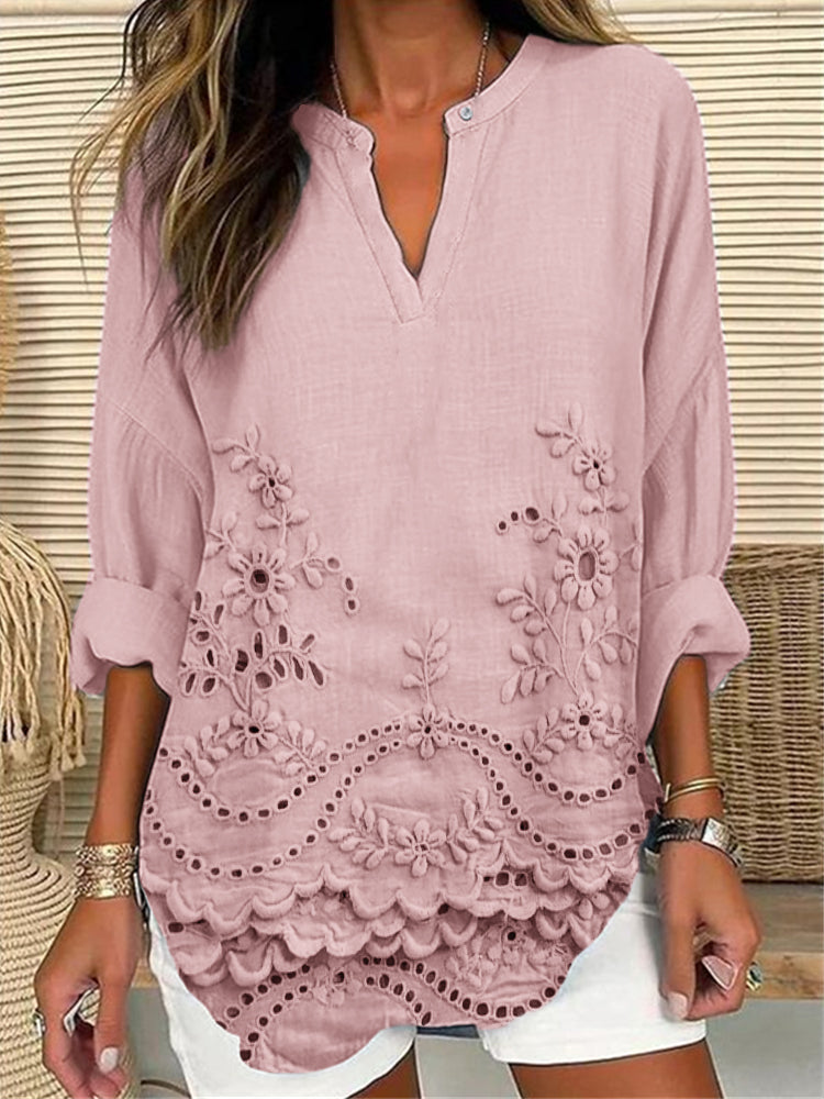 Saskia™ | Vrouwelijke Printtop Met Flair