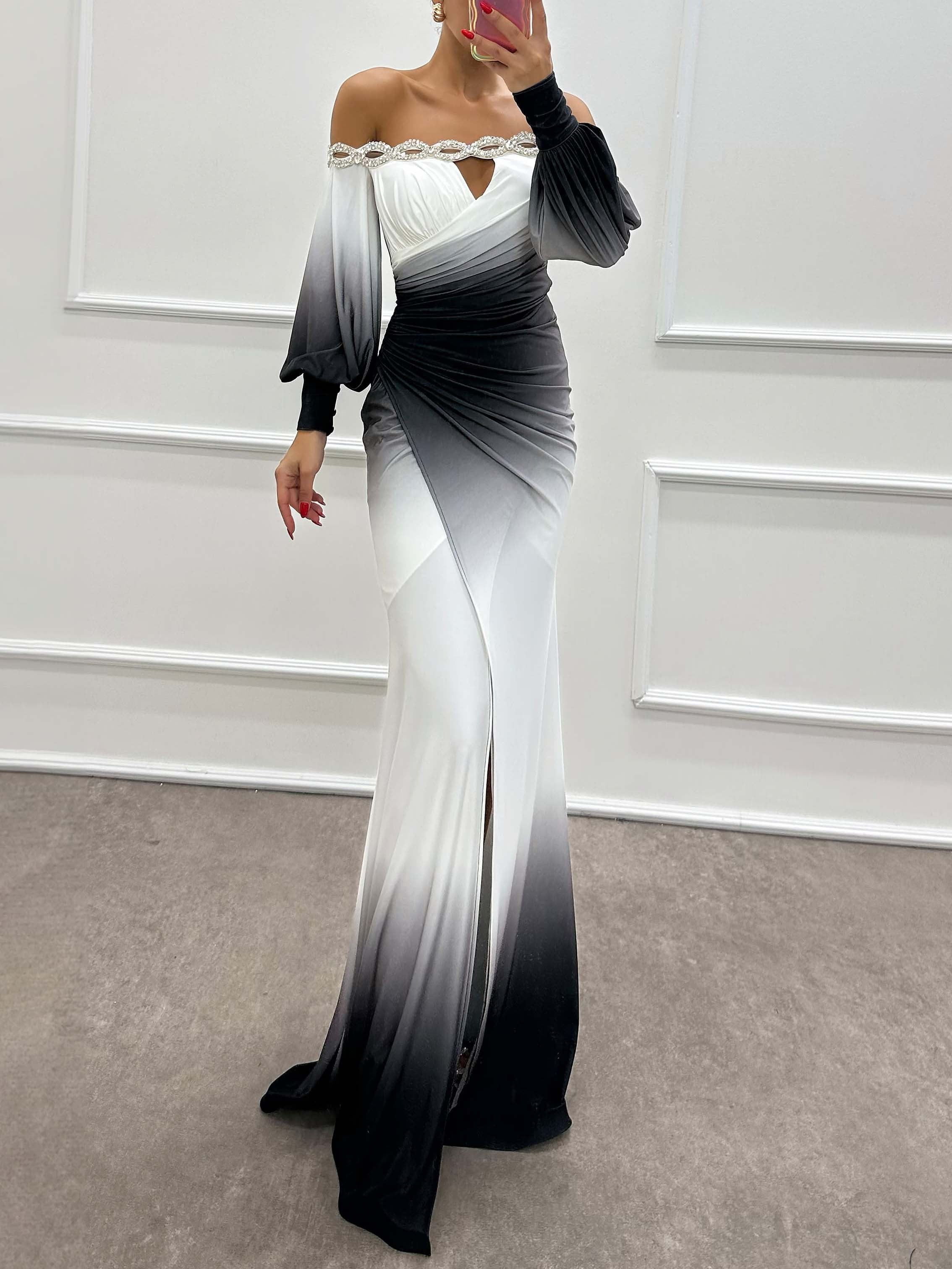 Ilse – Gradient Off-Shoulder Avondjurk