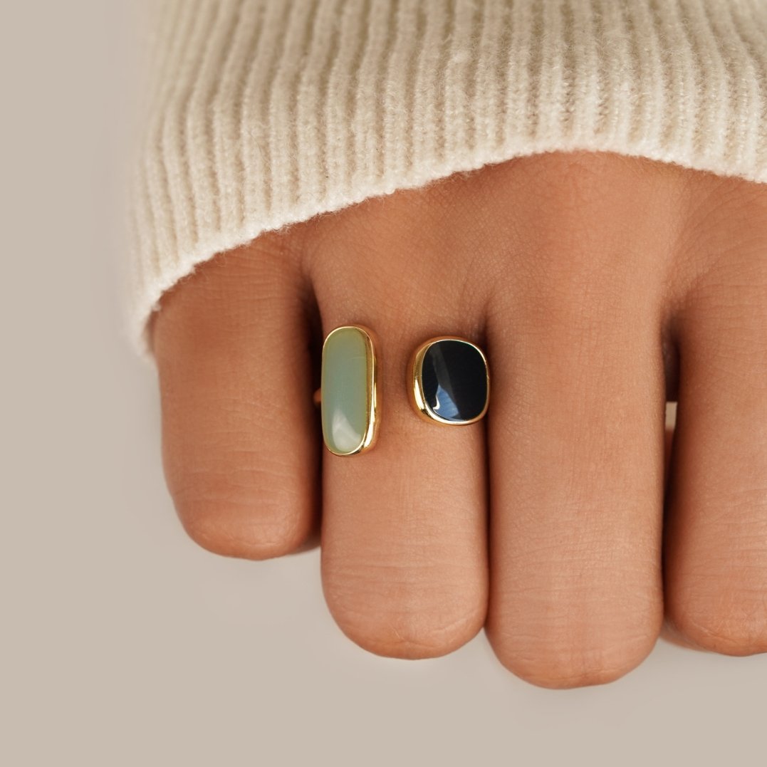 Fleur™ | Omhulde Ring met Aquamarijn