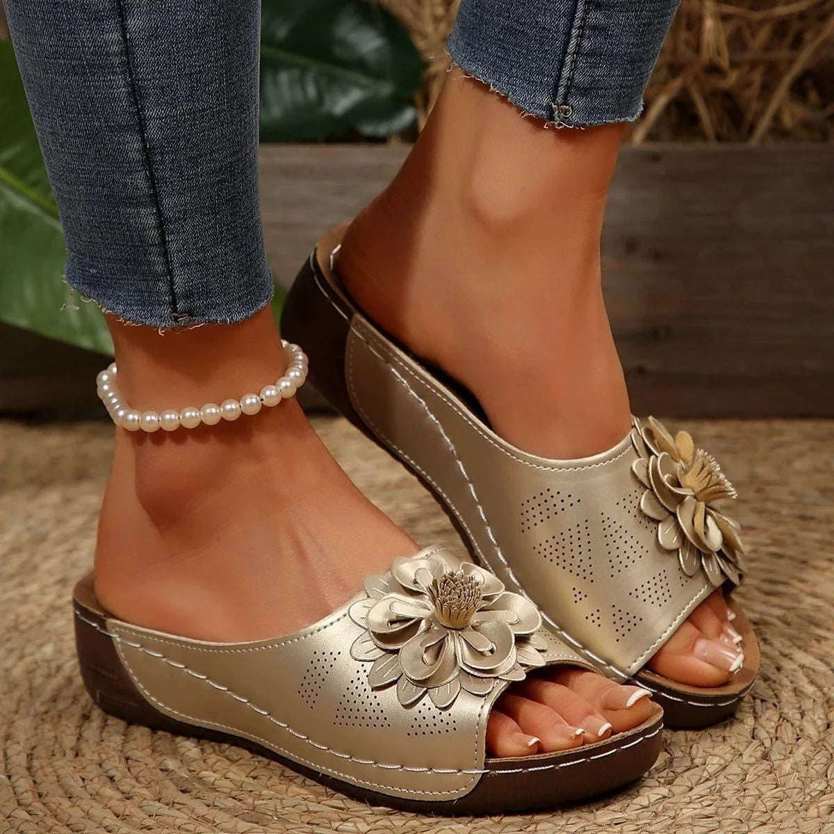 Florelle | Mules Comfort Plus met 3D Bloem en Ultra-Lichte Zool