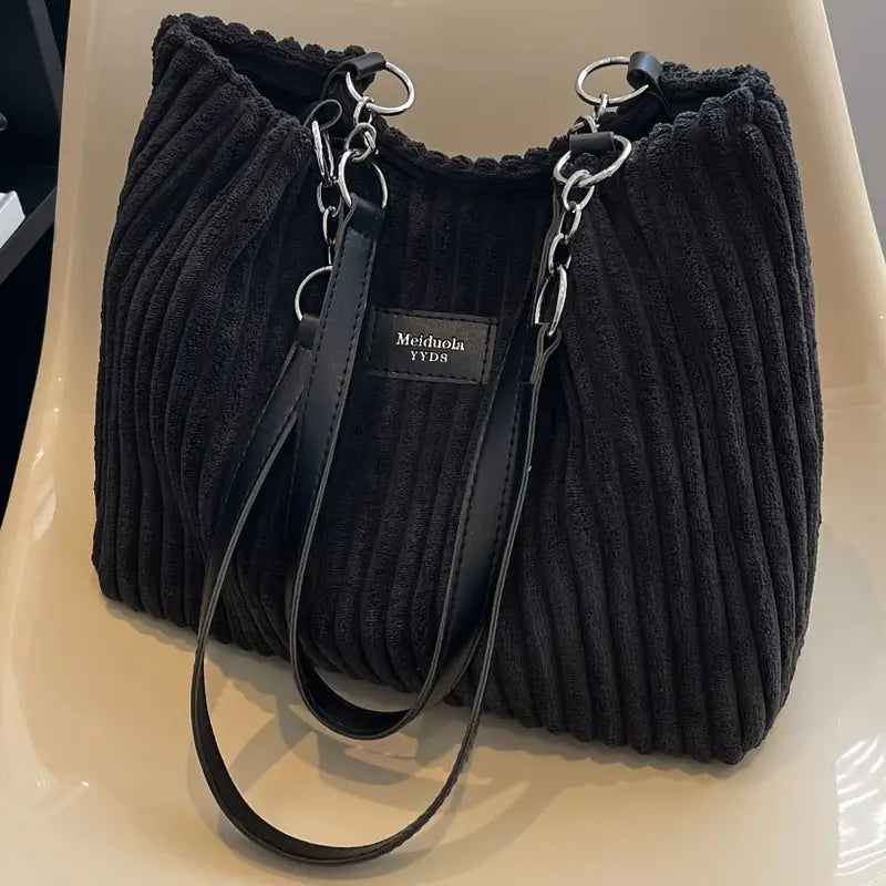Sanne | Elegante Ribfluwelen Shopper