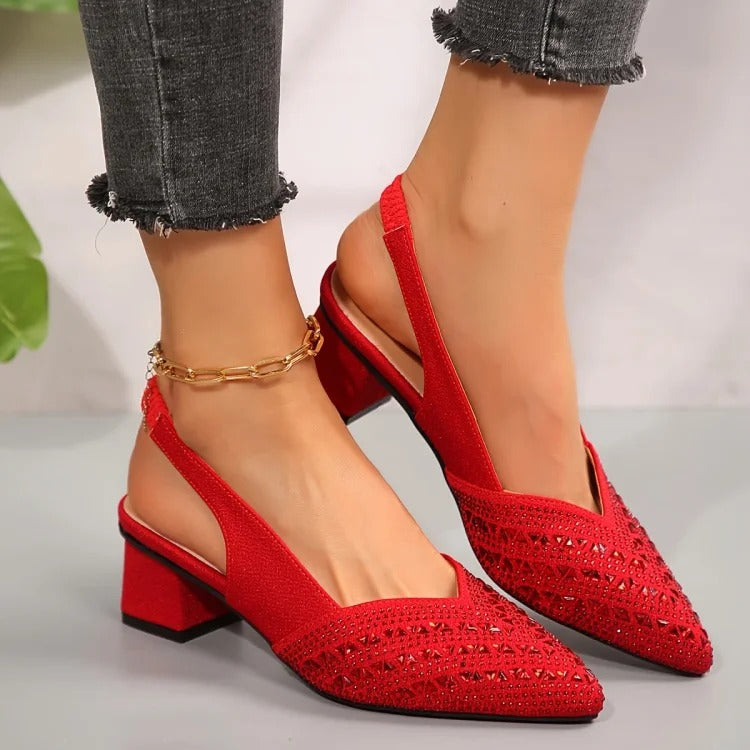 Elvira™ | Rhinestone Instap Haksandalen