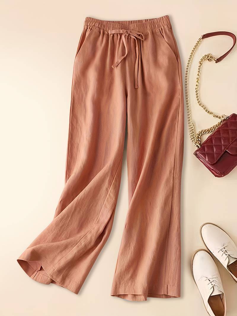 Chloe™ | Relaxed Bruine Broek met Touwtje