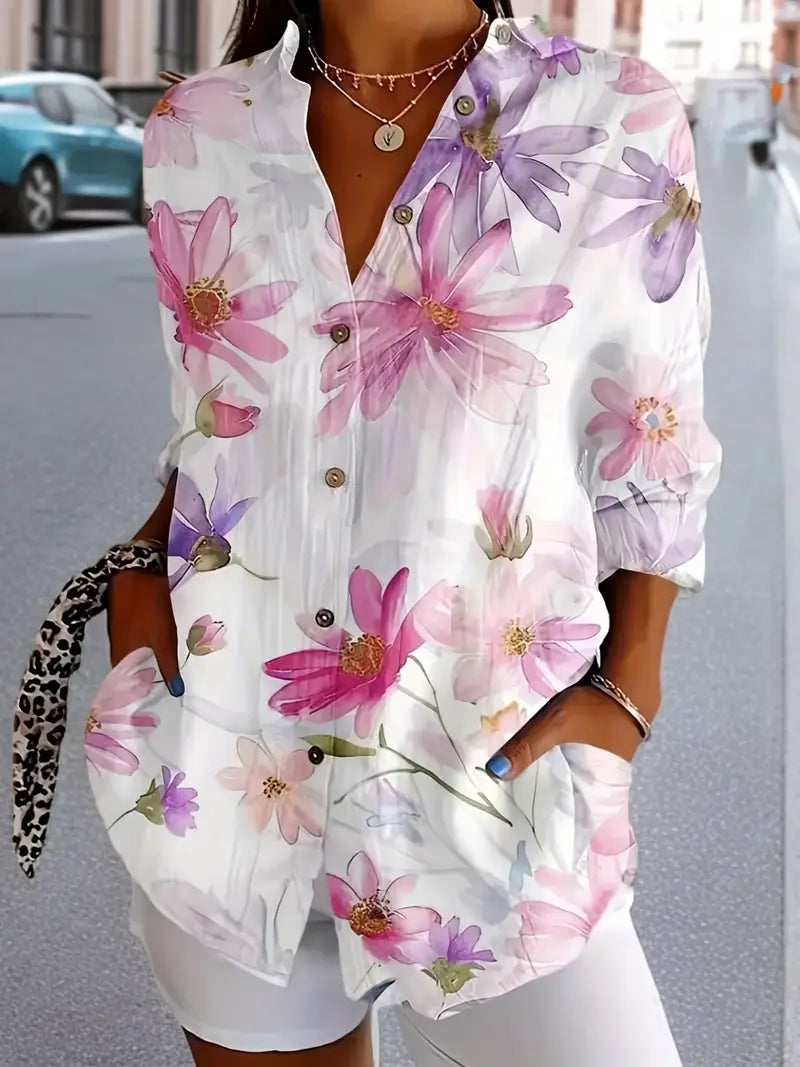 Jade | Elegante Bloes met Bloemenprint
