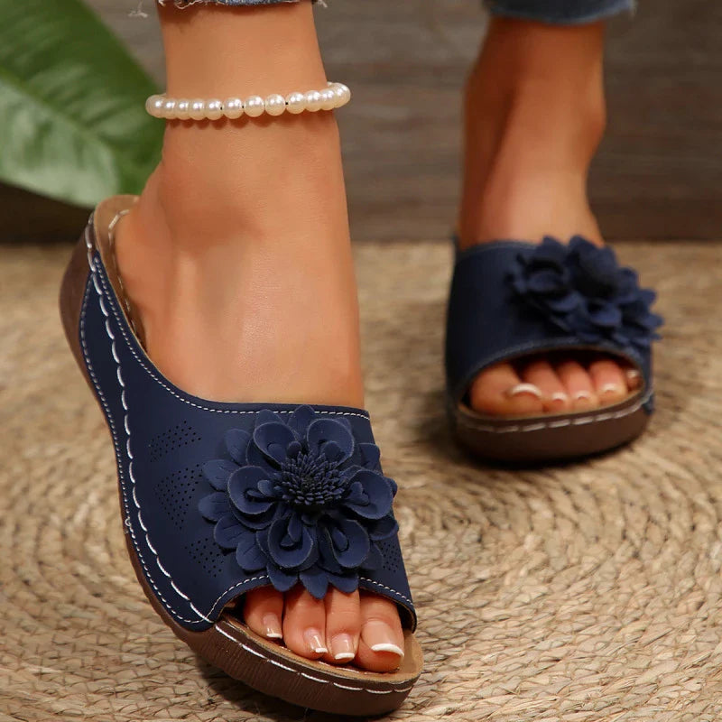Florelle | Mules Comfort Plus met 3D Bloem en Ultra-Lichte Zool