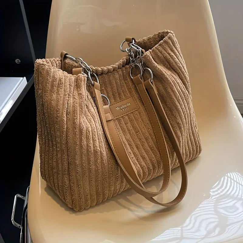 Sanne | Elegante Ribfluwelen Shopper