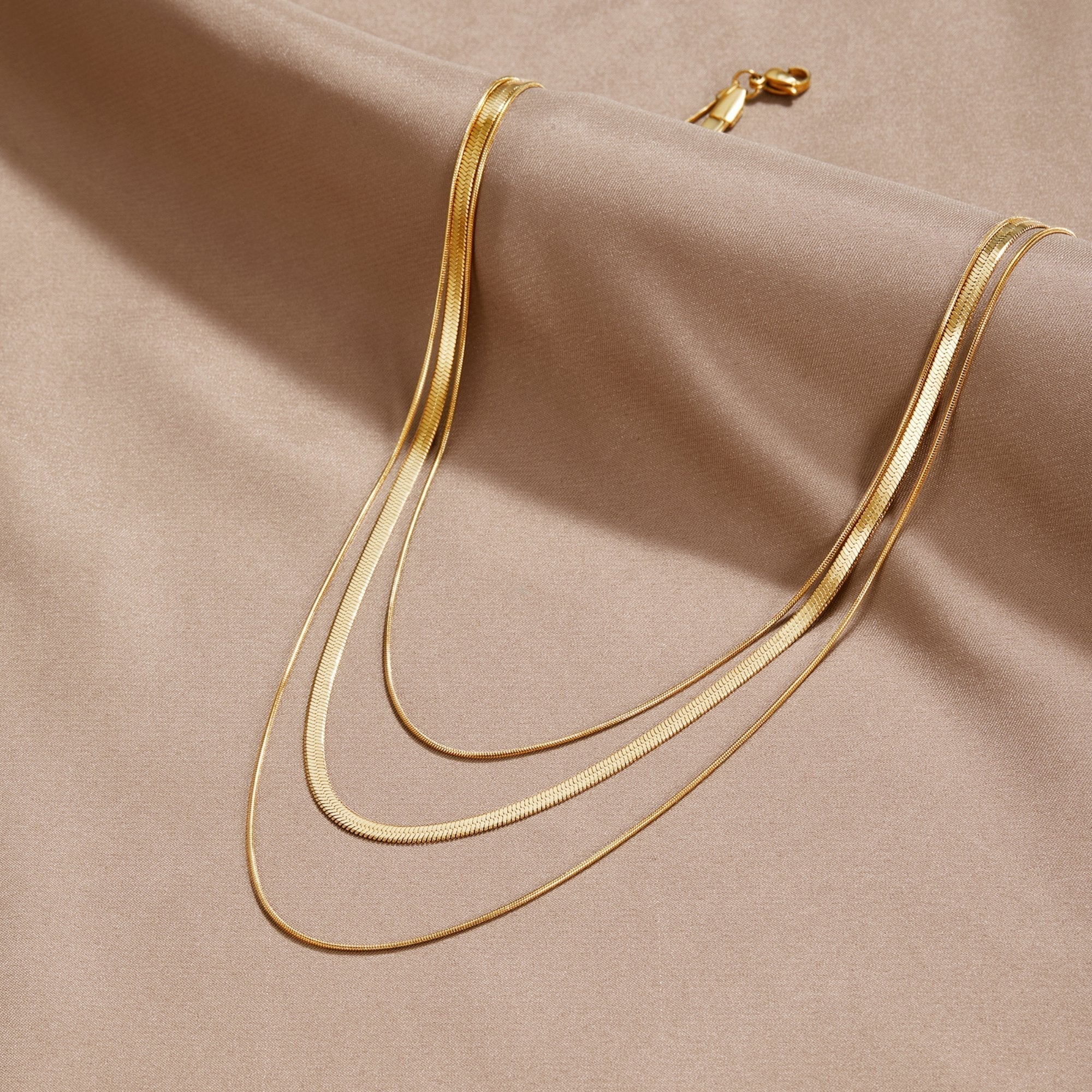 Noor™ | Gelaagde Gouden Schakelketting