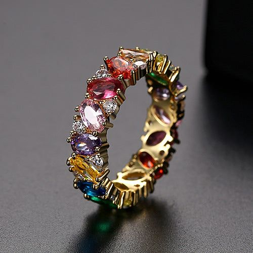 Lana™ | Vintage Ring met Gekleurde Zirconia
