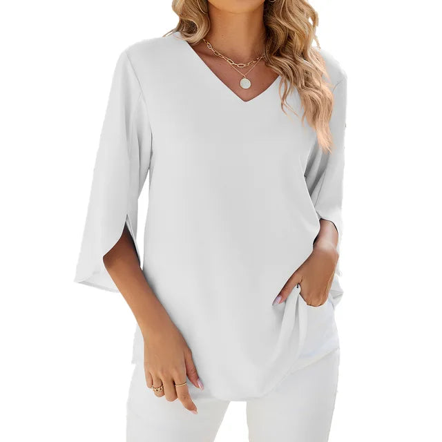 Nora™ | V-Hals Damesblouse