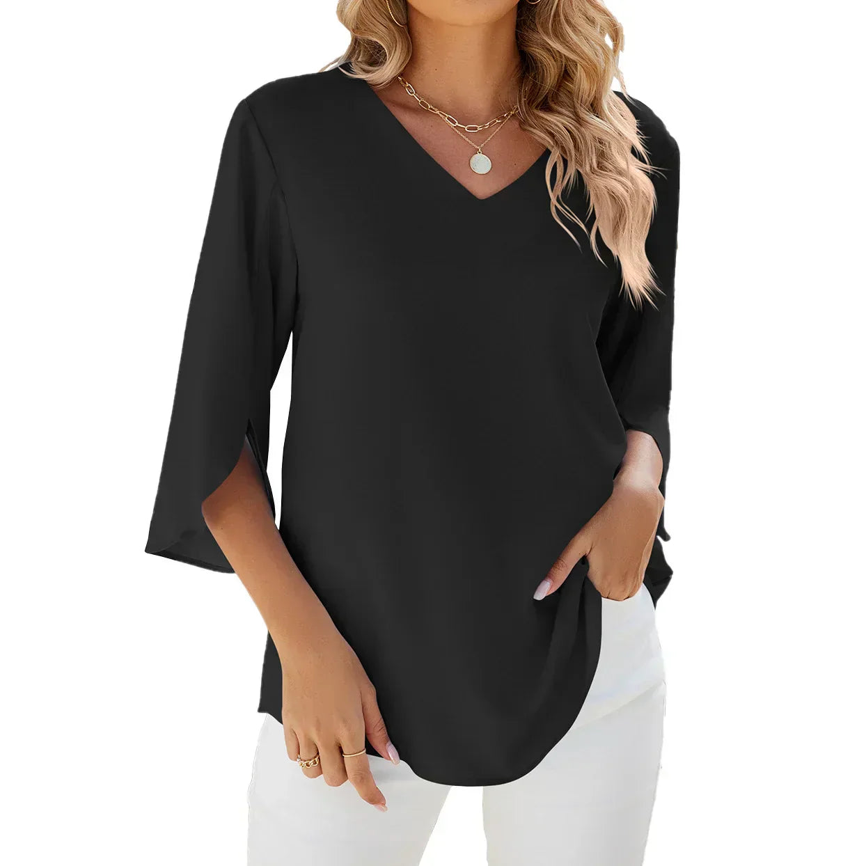 Nora™ | V-Hals Damesblouse
